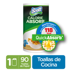 TOALLAS DE COCINA DESECHABLES SCOTT CALORIE ABSORB 1 ROLLO