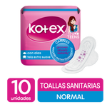 TOALLAS SANITARIAS KOTEX TEENS, 10 UDS