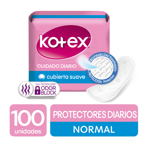 PROTECTORES DIARIOS KOTEX CUIDADO DIARIO, 100 UDS