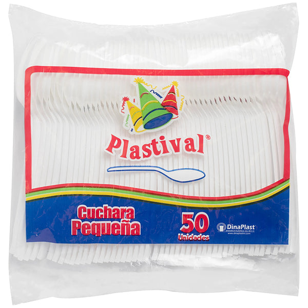 PLASTIVAL CUCHARA PEQUEÑA 50 UNIDADES