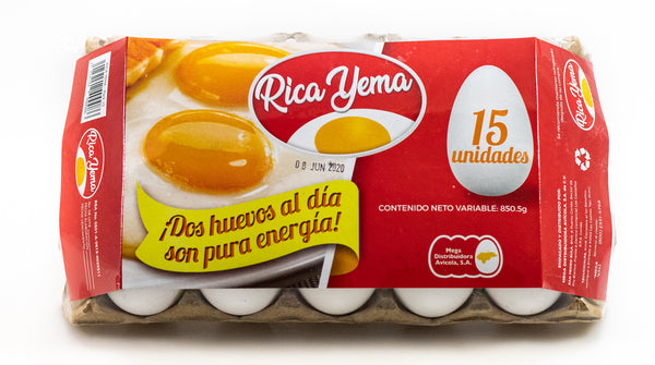 RICA YEMA HUEVO PACK 15 UND