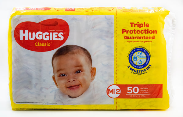 PAÑALES HUGGIES CLASSIC TRIPLE PROTECTION ETAPA 2/M, 50 UDS