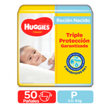 PAÑALES HUGGIES CLASSIC TRIPLE PROTECTION ETAPA 1/P, 50 UDS