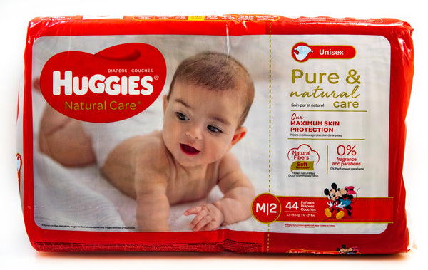 PAÑALES HUGGIES NATURAL CARE PURO Y NATUTAL ETAPA 2/M, 42 UDS