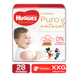 PAÑALES HUGGIES NATURAL CARE PURO Y NATUTAL ETAPA 5/XXG, 28 UDS