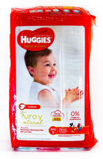 PAÑALES HUGGIES NATURAL CARE PURO Y NATUTAL ETAPA 5/XXG, 72 UDS